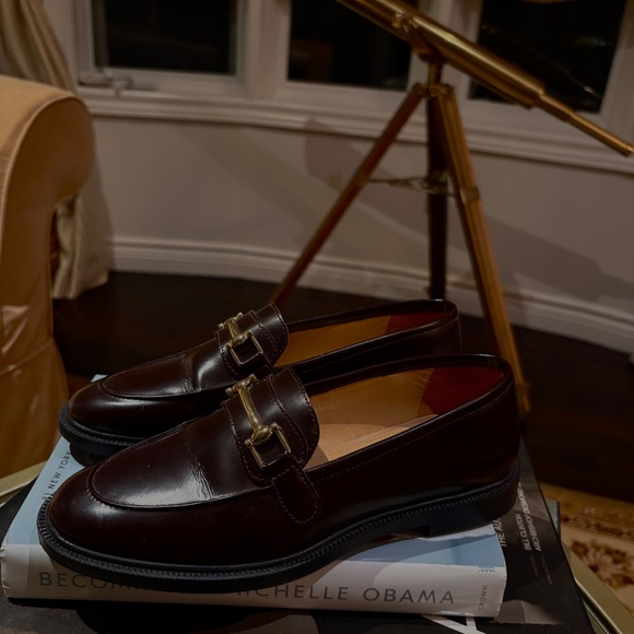 Women's H&M Brown Leather Loafers - Picture 2 of 4